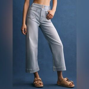 Maeve Light Blue Wide-Leg Cropped Jeans